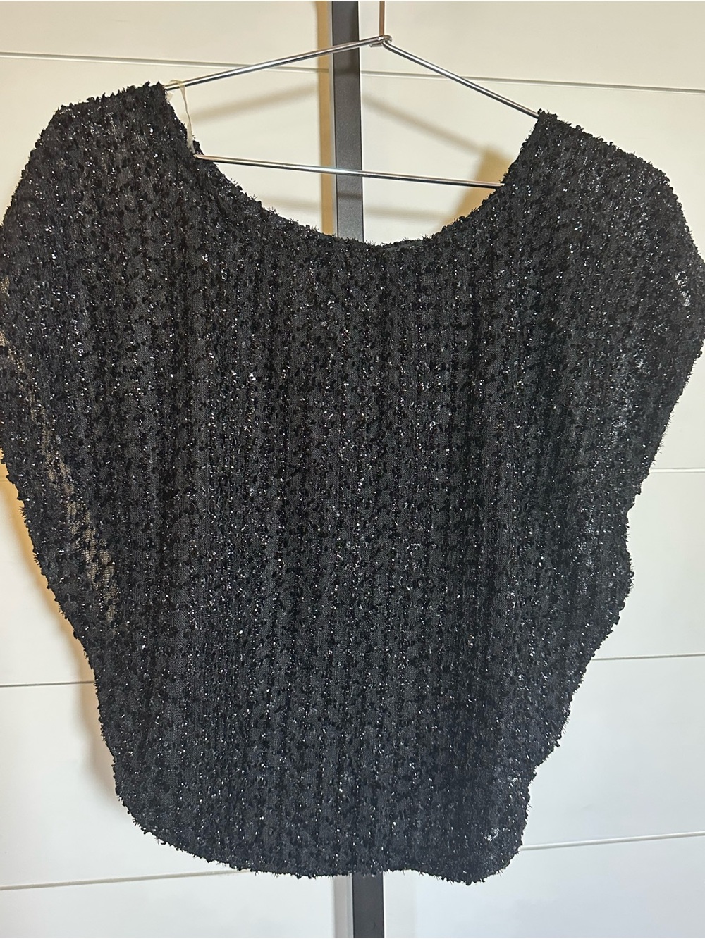 Black Sparkle Textured Women's Sweater